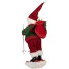 Père Noël à skis – Figurine décorative Rouge & Vert Clayre & Eef