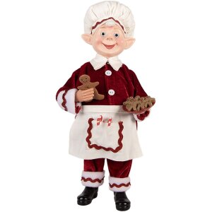 Clayre & Eef Elfe de Noël Rouge & Blanc 30 cm