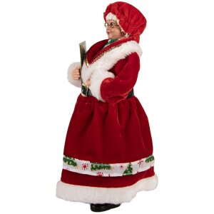 Figurine de Noël Clayre & Eef 66238, Femme du Père Noël Festive 14x10x28 cm