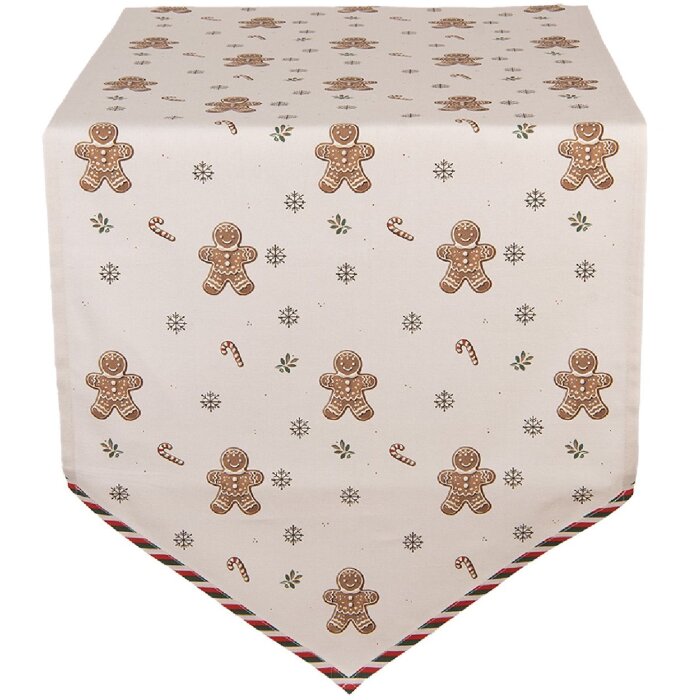 Nappe de table Clayre & Eef CGM65 50x160 cm Beige Marron