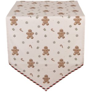 Nappe de table Clayre & Eef CGM65 50x160 cm Beige Marron