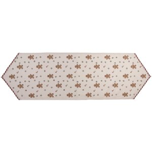 Nappe de table Clayre & Eef CGM65 50x160 cm Beige Marron