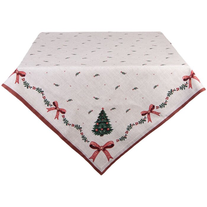 Nappe Clayre & Eef TCH01 100x100 cm Beige Vert Rouge