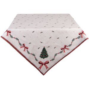 Nappe Clayre & Eef TCH01 100x100 cm Beige Vert Rouge