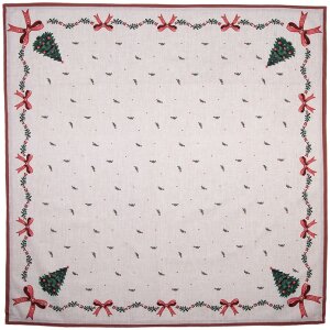 Nappe Clayre & Eef TCH01 100x100 cm Beige Vert Rouge
