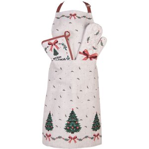 Gant de cuisine Clayre & Eef TCH44 18x30 cm Beige, Vert, Rouge