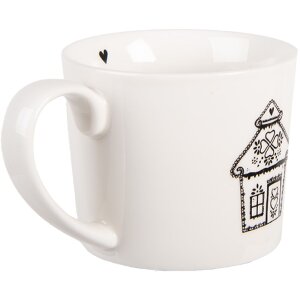Clayre & Eef 6CEMU0185 Tasse Blanche/Noire 12x8x7 cm...