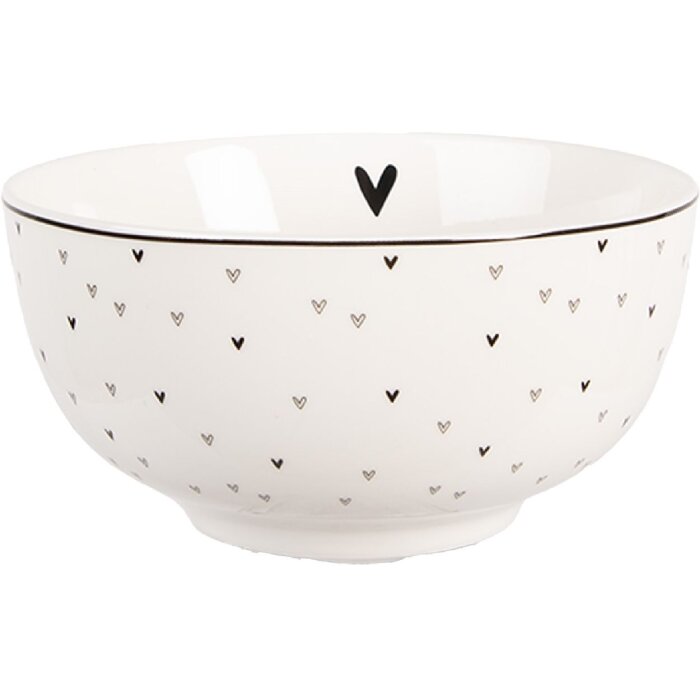 Clayre & Eef BHSBO0002 Bol Ø 14x7 cm 500 ml Noir et Blanc