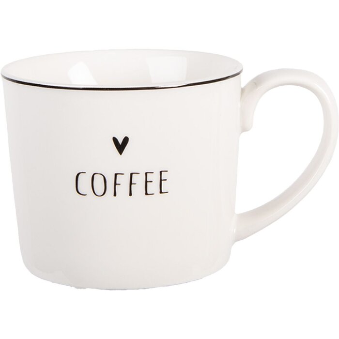 Clayre & Eef Mug 12x8x7 cm Blanc et Noir