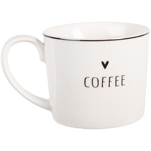Clayre & Eef Mug 12x8x7 cm Blanc et Noir