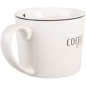 Clayre & Eef Tasse 12x8x7 cm Blanc & Noir 275 ml