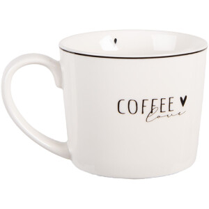 Clayre & Eef Tasse 12x8x7 cm Blanc & Noir 275 ml