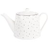 Théière Clayre & Eef BHSTE 1000 ml Porcelaine Blanc Noir