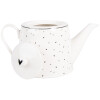 Théière Clayre & Eef BHSTE 1000 ml Porcelaine Blanc Noir