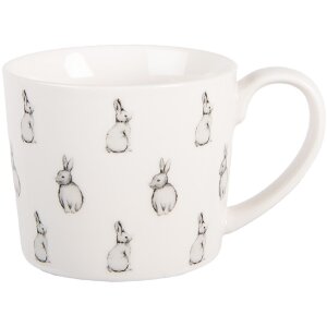 Tasse Clayre & Eef BNSMU 275ml Blanc Noir Porcelaine