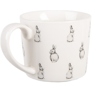 Tasse Clayre & Eef BNSMU 275ml Blanc Noir Porcelaine