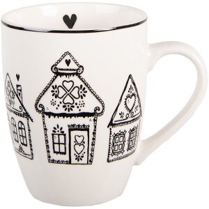 Clayre & Eef GBBMU Tasse 350ml Beige et Noir