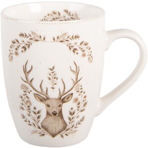 Clayre & Eef Mug 12x8x10 cm Beige-Brun 350 ml