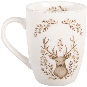 Clayre & Eef Mug 12x8x10 cm Beige-Brun 350 ml