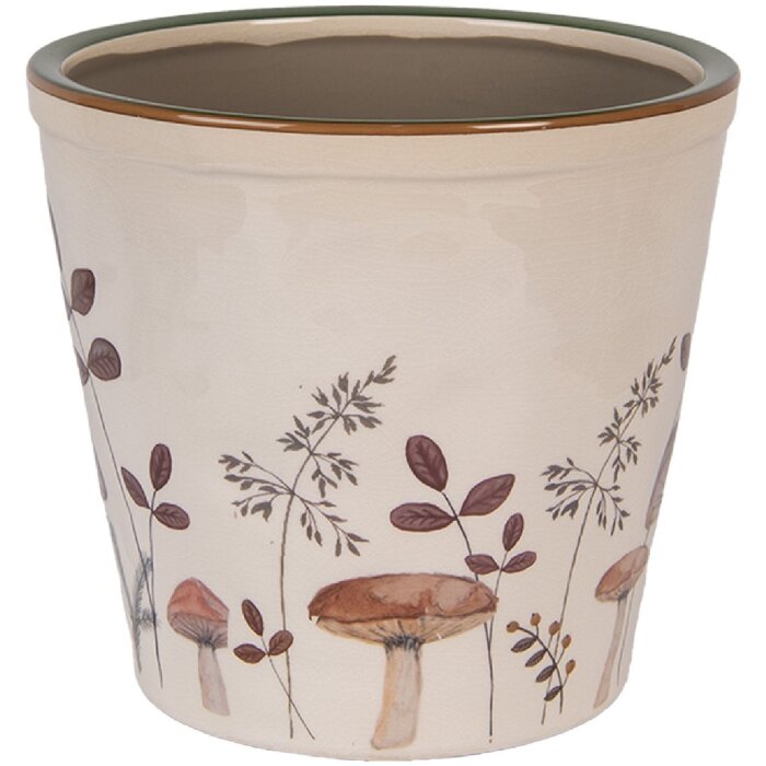 Pot de fleurs Clayre & Eef Beige Marron 21x20 cm