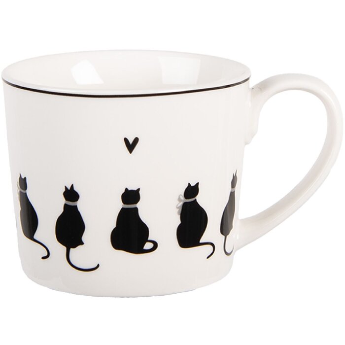Clayre & Eef Tasse 12x8x7 cm / 275 ml Noir Blanc