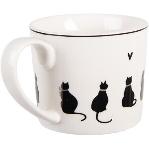 Clayre & Eef Tasse 12x8x7 cm / 275 ml Noir Blanc