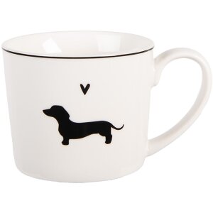 Mug Clayre & Eef PWSMU0002 275ml Porcelaine Blanc Noir