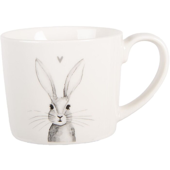 Tasse Clayre & Eef RUBMU 275 ml Blanc et Gris