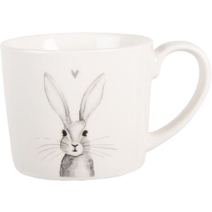 Tasse Clayre & Eef RUBMU 275 ml Blanc et Gris