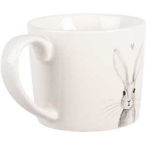 Tasse Clayre & Eef RUBMU 275 ml Blanc et Gris