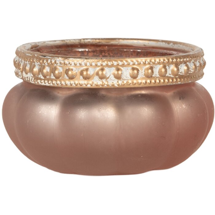 Clayre & Eef 6GL5212 Bougeoir Rose Gold Ø 6x4 cm