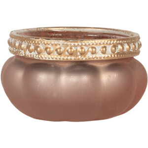 Clayre & Eef 6GL5212 Bougeoir Rose Gold Ø 6x4 cm