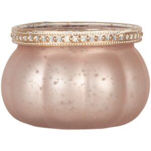 Clayre & Eef Bougeoir en Verre Rose 9x6 cm