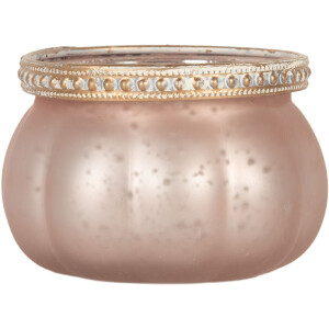 Clayre & Eef Bougeoir en Verre Rose 9x6 cm