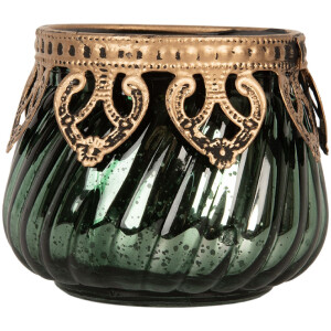 Clayre & Eef Bougeoir Verre Ø 8x7 cm