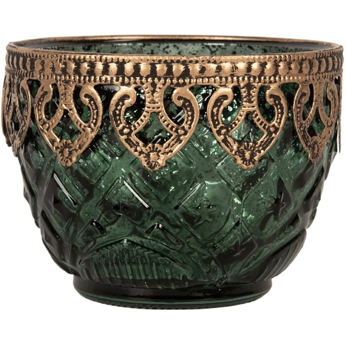 Clayre & Eef 6GL5223 Bougeoir Verre Ø 10x8 cm