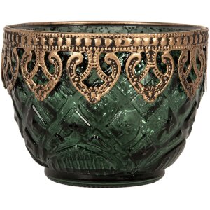 Clayre & Eef 6GL5223 Bougeoir Verre Ø 10x8 cm