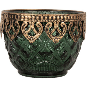 Clayre & Eef 6GL5223 Bougeoir Verre Ø 10x8 cm