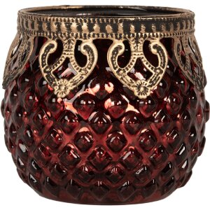 Clayre & Eef Bougeoir Ø 9x8 cm Rouge