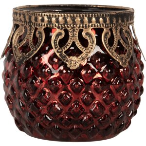 Clayre & Eef Bougeoir Ø 9x8 cm Rouge