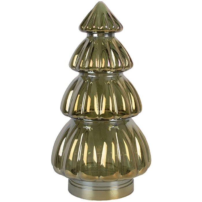 Clayre & Eef Sapin de Noël Verre Ø 15x27 cm