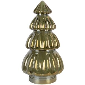 Clayre & Eef Sapin de Noël Verre Ø 15x27 cm