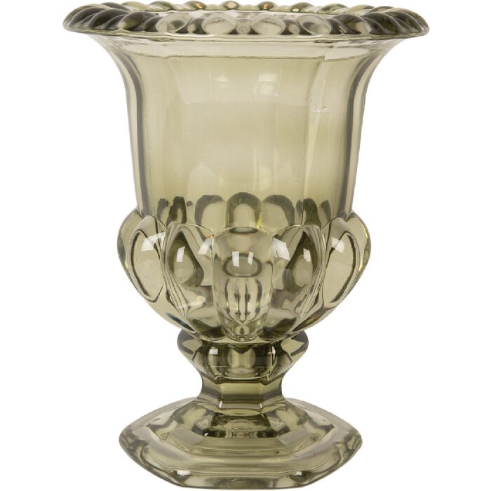Clayre & Eef Vase en Verre Vert 18x22 cm
