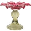 Clayre & Eef 6GL5338P Bougeoir Verre Rose Vert Ø 14x11 cm