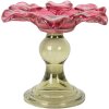 Clayre & Eef 6GL5338P Bougeoir Verre Rose Vert Ø 14x11 cm