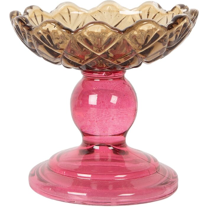 Clayre & Eef 6GL5341 Bougeoir Verre Ø 10x9 cm