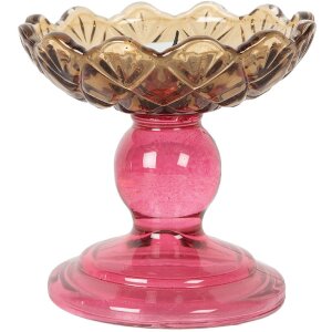 Clayre & Eef 6GL5341 Bougeoir Verre Ø 10x9 cm