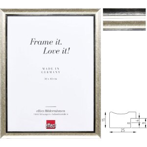Cadre Photo Effect Profil 40 Bois Argent Platine