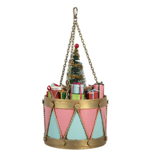 Clayre & Eef 6Y5866 Décoration Tambour Rose Bleu Ø 17x25/37 cm