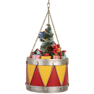 Clayre & Eef Décoration Tambour Ø 21x34/43 cm Jaune Rouge